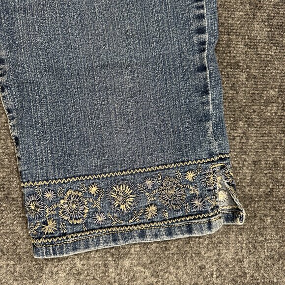 Gloria Vanderbilt Jeans Womens 12 The Perfect Fit Cotton Stretch Crop Embroider - Picture 3 of 8